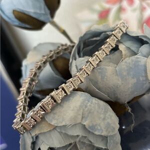 💎 Gorgeous Sterling Silver Diamond Tennis Bracelet